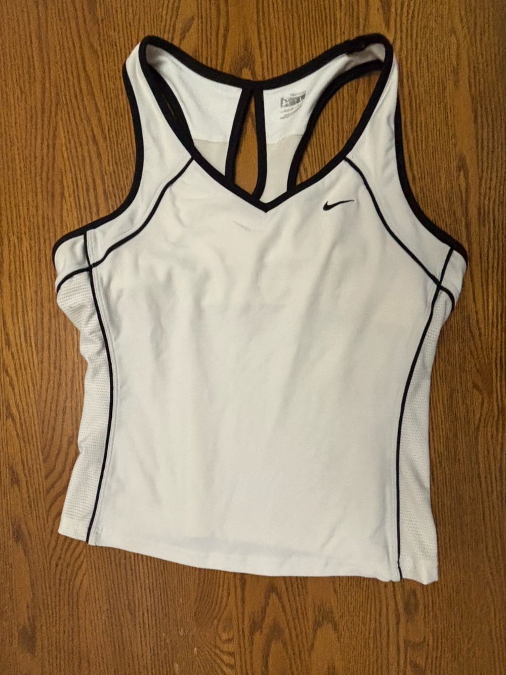 Nike White Athletic Tank with Black Trim